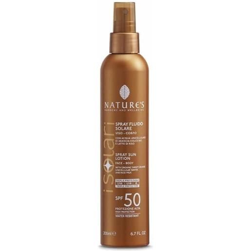 Nature's solari spray fluido viso/corpo spf50 200ml Nature's