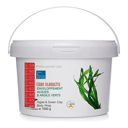 bleu & marine Bretania - fango argilla verde & alghe rimodellanti | maschera corpo | combattente cellulite | multifunzionale | prodotto naturale, verde, 1.5 kg