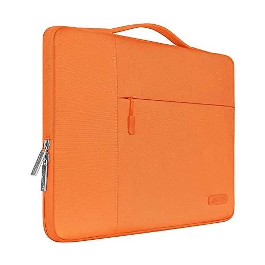 MOSISO laptop sleeve borsa compatibile con mac. Book air/pro, 13-13,3 pollici notebook, compatibile con mac. Book pro 14 m3 m2 m1 chip pro max 2023-2021, poliestere multifunzionale manica, arancia