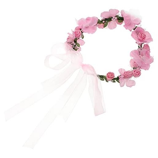 Uonlytech copricapo tiara sposa cerchietti bambina bride hawaiane 1pcs regolabile nuziale mare fasce fiore per le rosa cerchietto ghirlande accessori bambina accessori per ragazze