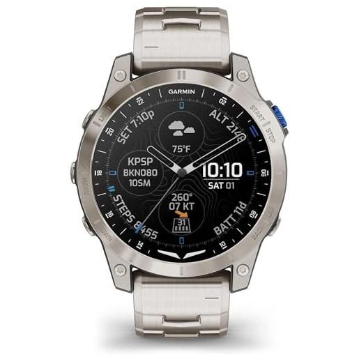 Garmin d2 mach 1 aviator smartwatch with vented titanium bracelet bracciale titanio e silicone