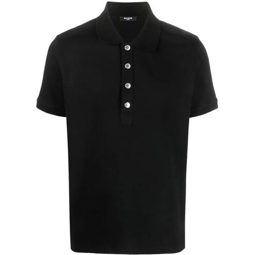 Balmain polo con motivo monogramma - nero