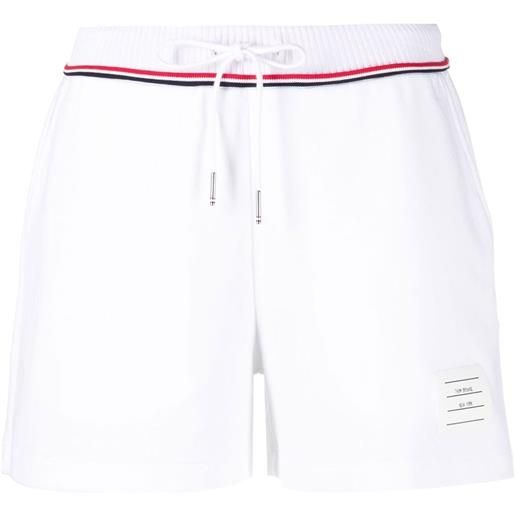 Thom Browne shorts sportivi con applicazione - bianco