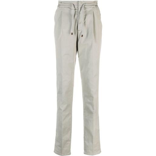 Brunello Cucinelli pantaloni affusolati con coulisse - grigio