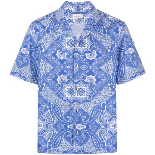 Moncler camicia con stampa paisley - blu