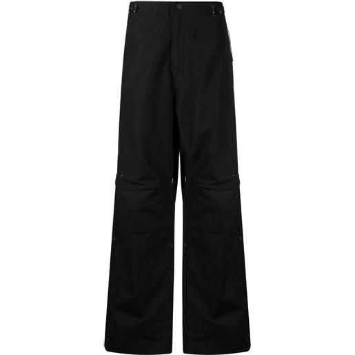 Maharishi pantaloni taglio comodo con ricamo - nero
