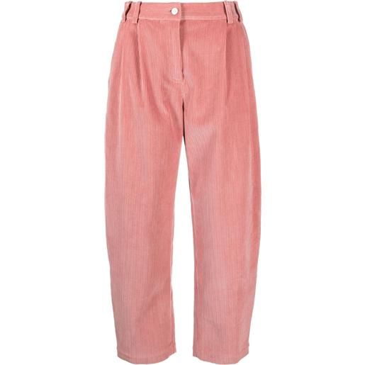 PS Paul Smith pantaloni dritti con dettaglio plissettato - rosa