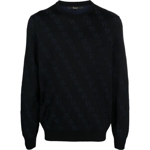 Billionaire maglione con monogramma jacquard - nero