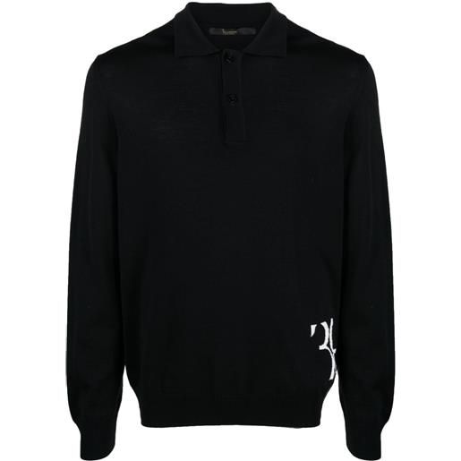 Billionaire maglione con ricamo monogramma - nero
