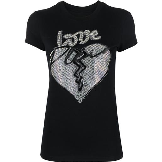 Philipp Plein t-shirt con strass - nero