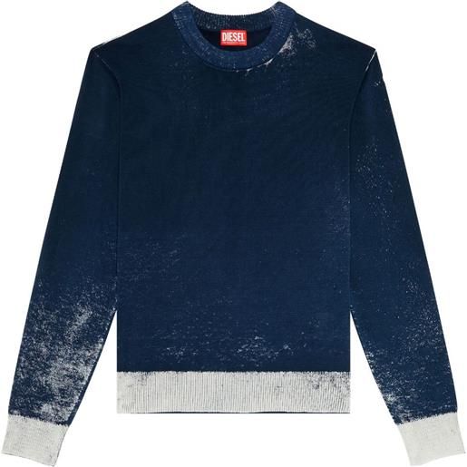 Diesel maglione k-larence-b con stampa - blu