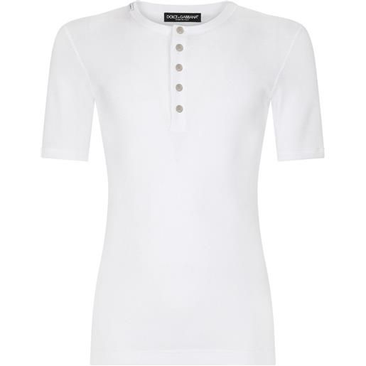 Dolce & Gabbana t-shirt con bottoni - bianco