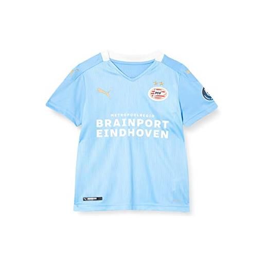PUMA psv away shirt replica jr with sponsor, maglia unisex-bambini e ragazzi, team light blue, bianco, 164