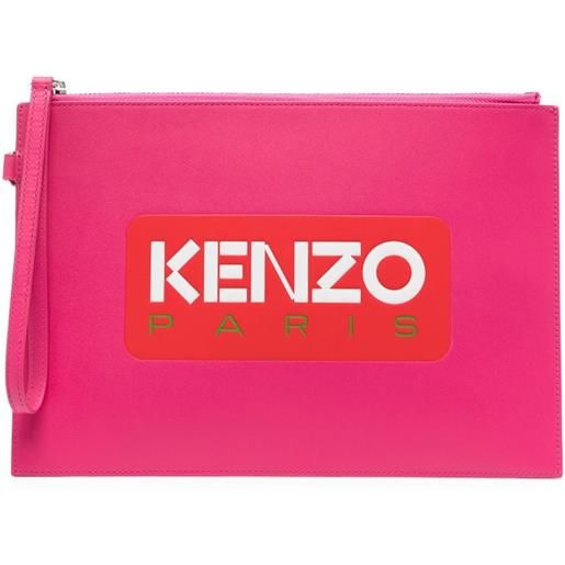 Kenzo clutch con stampa - rosa