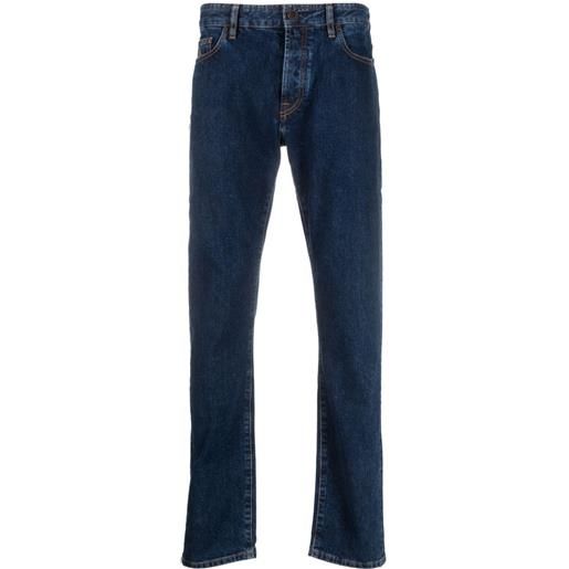 Moorer jeans dritti con lavaggio scuro - blu