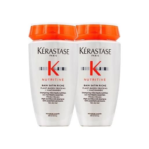 Kerastase nutritive-bain satin 2-shampoo per capelli secchi/sensibilizzati, 250 ml (confezione da 2)