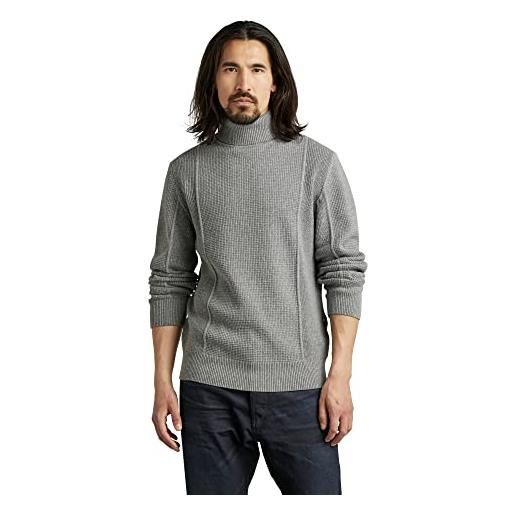 G-STAR RAW men's knitted turtleneck sweater structure , multicolore (medium grey htr d22532-d239-8073), xxl