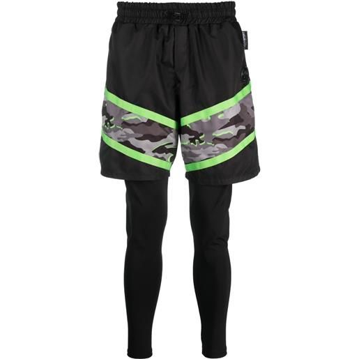 Plein Sport leggings con stampa camouflage - nero