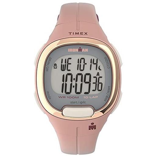 Timex ironman transit 33mm, orologio da donna con cinturino in resina color oro rosa/rosa, tw5m35000