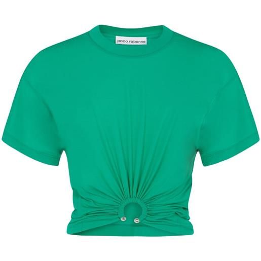 Rabanne t-shirt con dettaglio arricciato - verde