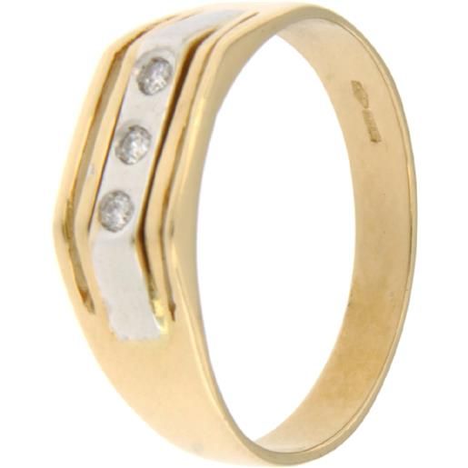 Gioielleria Lucchese Oro anello uomo oro giallo bianco gl101276