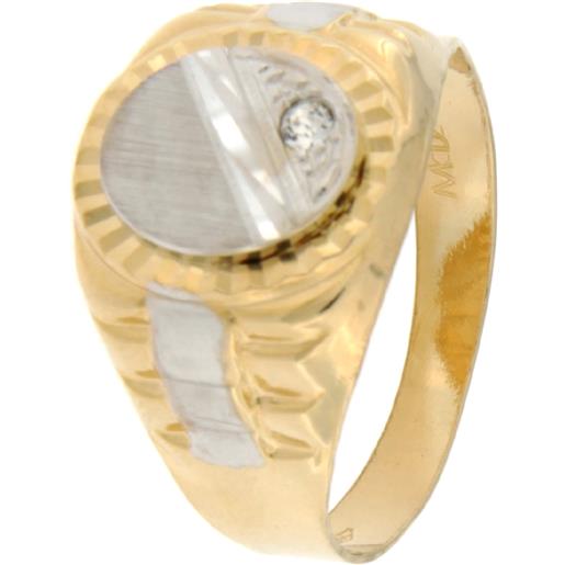Gioielleria Lucchese Oro anello uomo oro giallo bianco gl101277