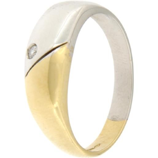 Gioielleria Lucchese Oro anello uomo oro giallo bianco gl101278