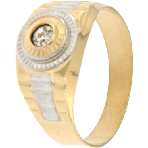 Gioielleria Lucchese Oro anello uomo oro giallo bianco gl101279