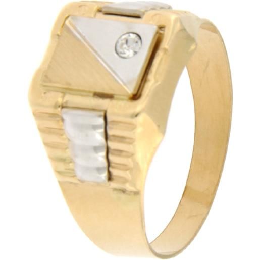 Gioielleria Lucchese Oro anello uomo oro giallo bianco gl101281