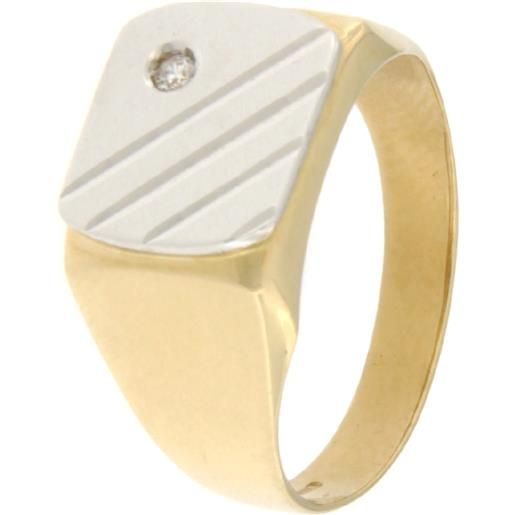 Gioielleria Lucchese Oro anello uomo oro giallo bianco gl101282