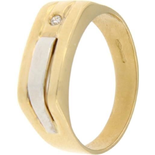 Gioielleria Lucchese Oro anello uomo oro giallo bianco gl101283
