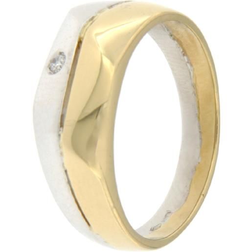 Gioielleria Lucchese Oro anello uomo oro giallo bianco gl101284