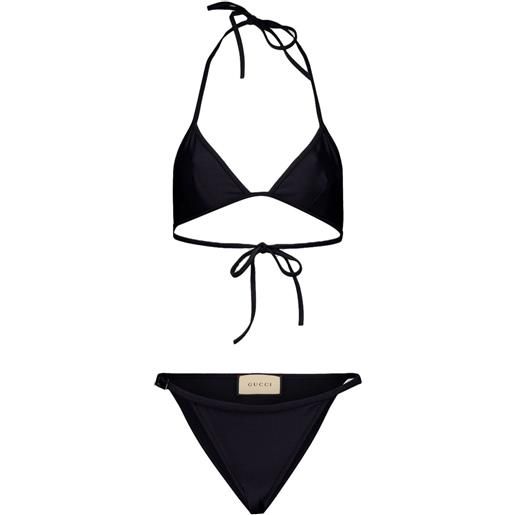 Gucci set bikini a triangolo - nero