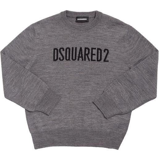 DSQUARED2 maglia in misto lana a intarsio con logo