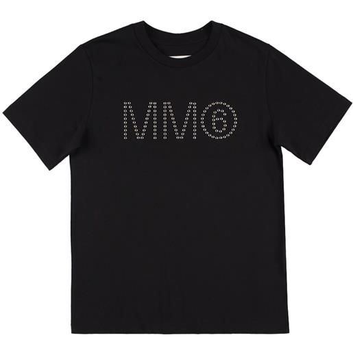 MM6 MAISON MARGIELA t-shirt in jersey di cotone / logo borchiato