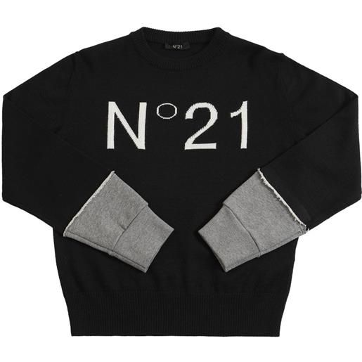 N°21 maglia in misto lana a intarsio con logo