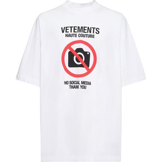 VETEMENTS t-shirt no social media in cotone con stampa