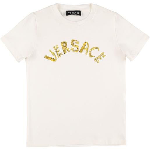 VERSACE t-shirt in jersey di cotone con logo