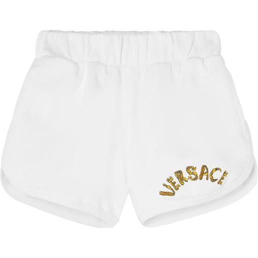 VERSACE shorts in felpa di cotone con logo