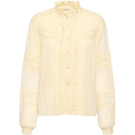 MARANT ETOILE camicia metina in cotone con ruches