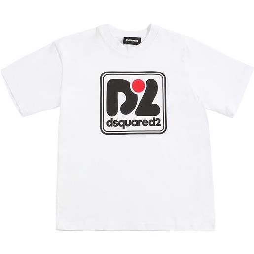 DSQUARED2 t-shirt in jersey di cotone stampato con logo