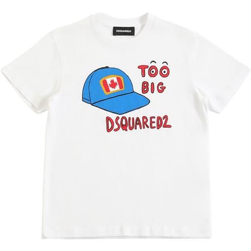 DSQUARED2 t-shirt in jersey di cotone stampato con logo