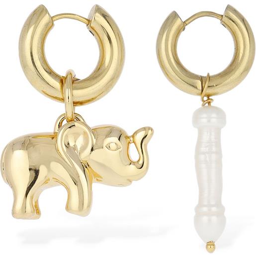 TIMELESS PEARLY orecchini diversi con elefante e perla