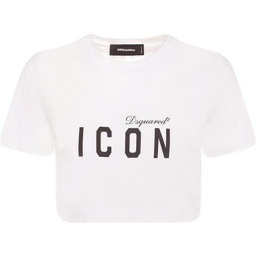 DSQUARED2 t-shirt cropped con logo