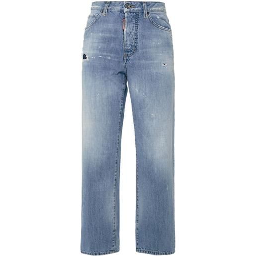 DSQUARED2 jeans larghi vita alta boston in denim