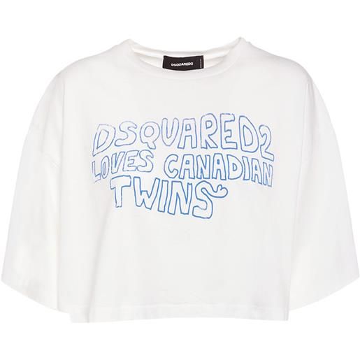 DSQUARED2 t-shirt cropped con stampa logo