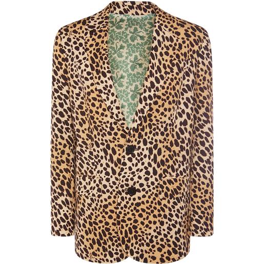DSQUARED2 giacca in twill di viscosa leopard