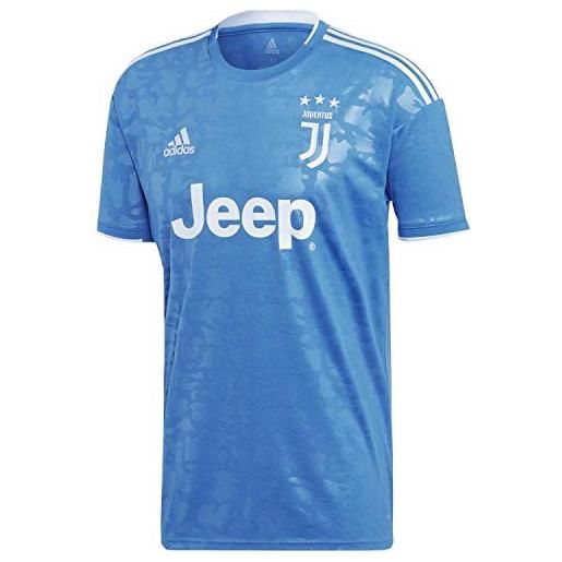 adidas juventus, stagione 2019/20, maglia third, attrezzatura da gioco, t-shirt uomo, unity blue/aero blue s18, xs