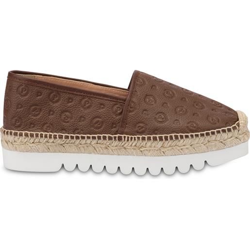 POLLINI espadrillas heritage logo embossed - marrone