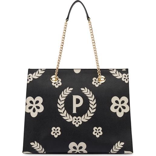 Shopping bag, donna, Heritage Logo Embossed. POLLINI HERITAGE